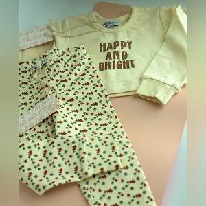 NWT Happy and Bright Kids Pajamas Set - Cream